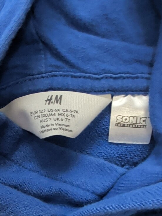 H&M Kids Blue Sonic Graphic Kids Hoodie Boys 6X/7 US, 6-7yrs UK