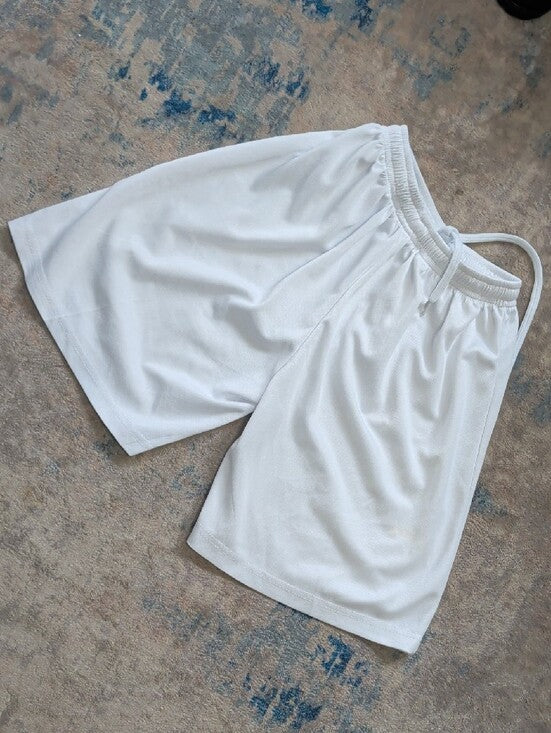 White Kids Soccer Shorts with Number 10 Boys 6X/7 US