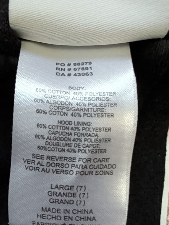 NHL Black and Gray Hooded Zip Puffer Jacket for Kids Boys 7 US