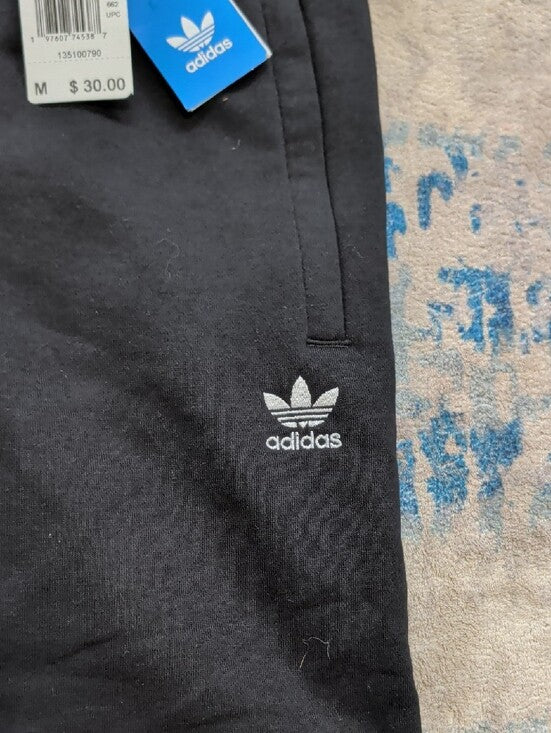 NWT adidas Black Kids Trefoil Athletic Shorts Boys Medium (10-12) New