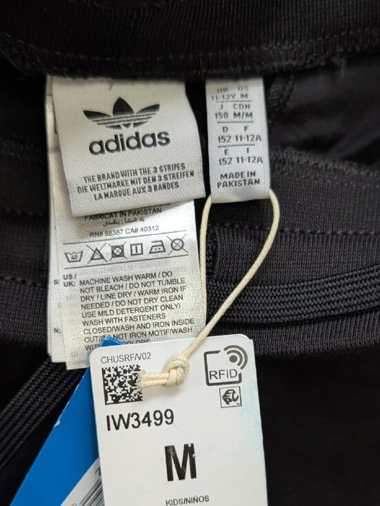 NWT adidas Black Kids Trefoil Athletic Shorts Boys Medium (10-12) New