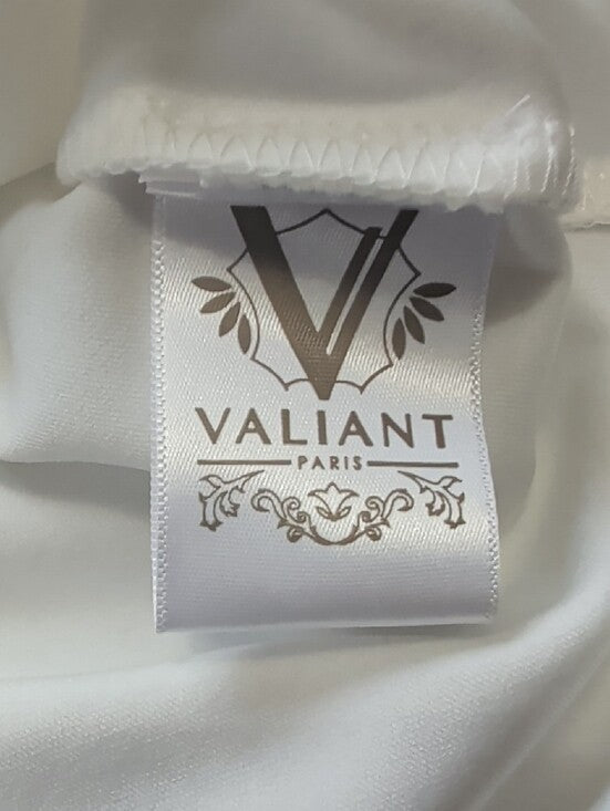 NWT Valiant Paris Chic White Fringe Sleeve Plunge Mini Dress Women's Medium