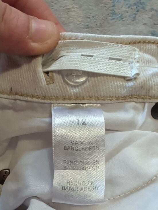 Lucky Brand Kids Cream Distressed Cuffed Denim Shorts Girls 12