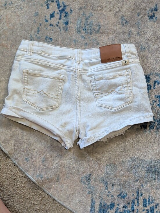 Lucky Brand Kids Cream Distressed Cuffed Denim Shorts Girls 12