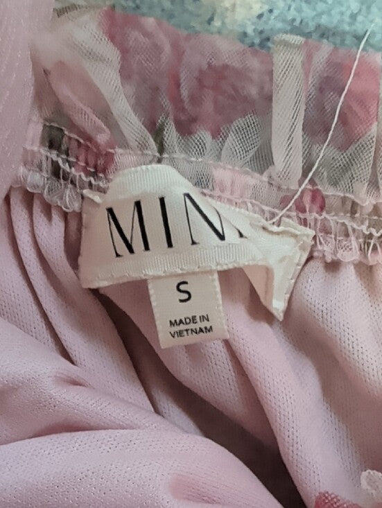 Mine Pink Floral Tie-Shoulder Maxi Dress Women's Small