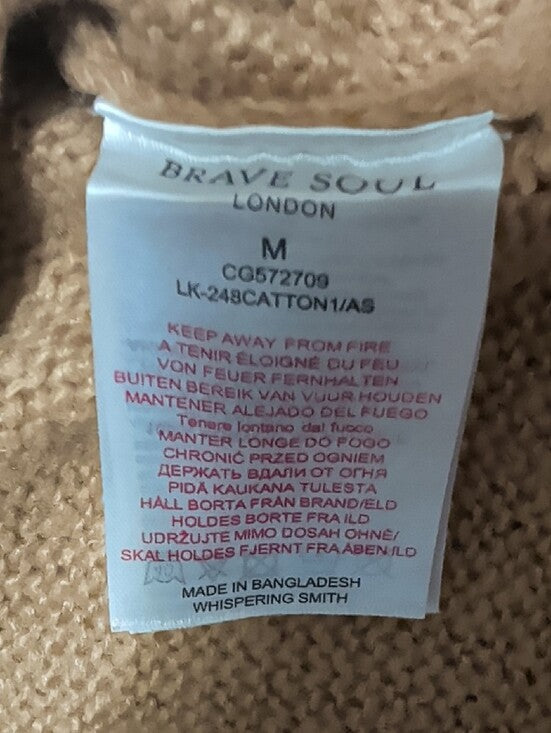 Brave Soul London Cropped Camel Cozy Turtleneck Knit Sweater Women's Medium