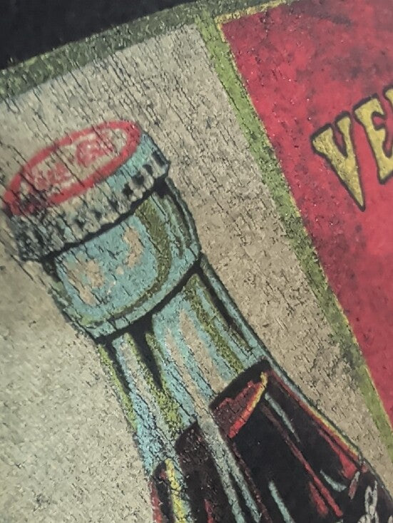Coca Cola Black Tee with Red, Yellow & Cream Retro Sign Graphic Men's XL