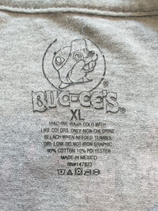 Buc-ees Light Gray Short-Sleeve Logo Tee Men's XL