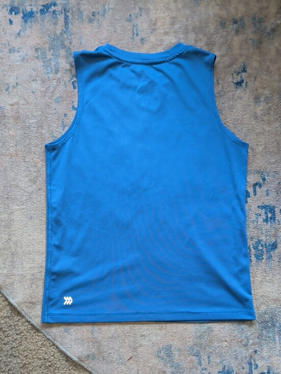 all in motion Kids Blue Tank Top with Neon Yellow Surf Tour Graphic Boys Small