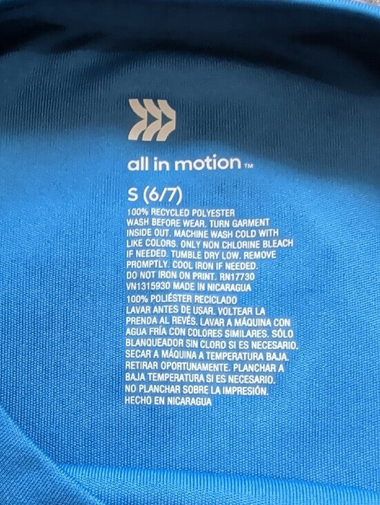 all in motion Kids Blue Tank Top with Neon Yellow Surf Tour Graphic Boys Small