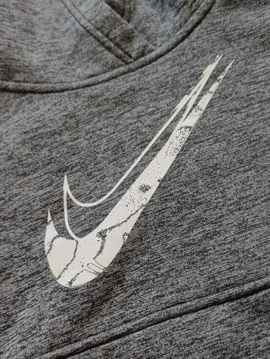 Nike Kids Gray Pullover Hoodie with White Swoosh Boys XS