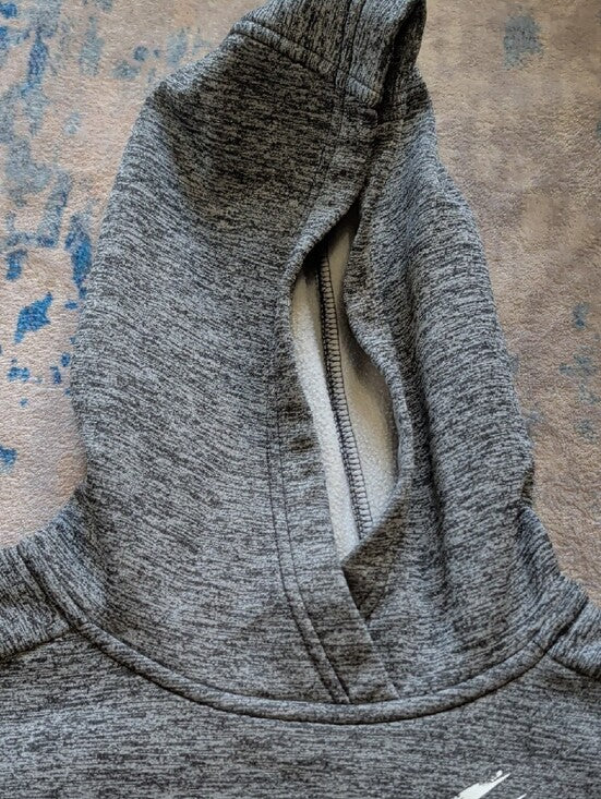 Nike Kids Gray Pullover Hoodie with White Swoosh Boys XS