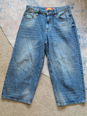 Empyre Kids Relaxed Wide-Leg Denim - Faded Blue - Boys 24/ Youth XL