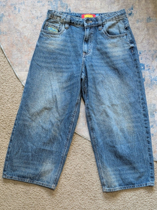 Empyre Kids Relaxed Wide-Leg Denim - Faded Blue - Boys 24/ Youth XL