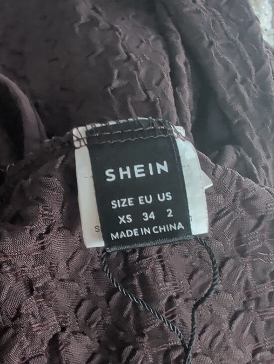 SHEIN Dark Brown Knot-Front Spaghetti Strap Crop Top Women's XS