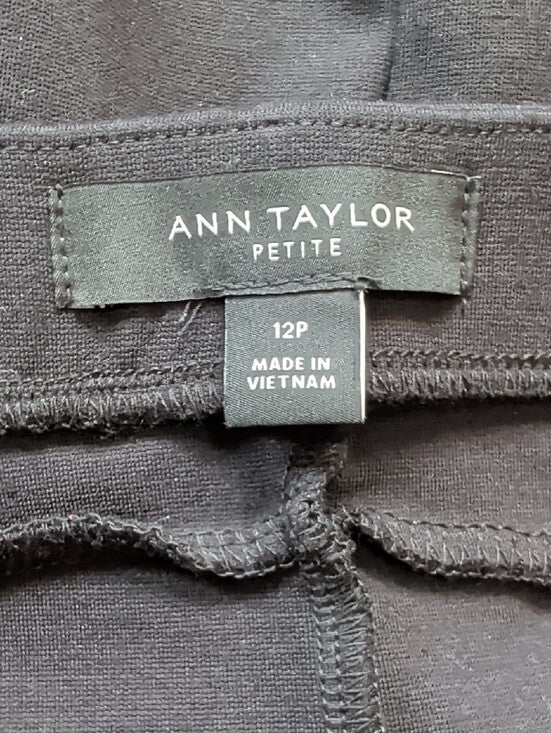 NWOT Ann Taylor Tailored Stretch  Black Pencil Skirt Women 12 Petite