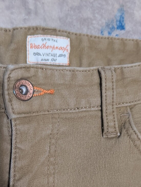 Weatherproof Vintage Tan Chino Pants - Classic Straight Fit - Men's 36x34