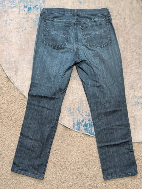 NYDJ Slim Straight Jeans in Medium Blue Wash Women's 12P US