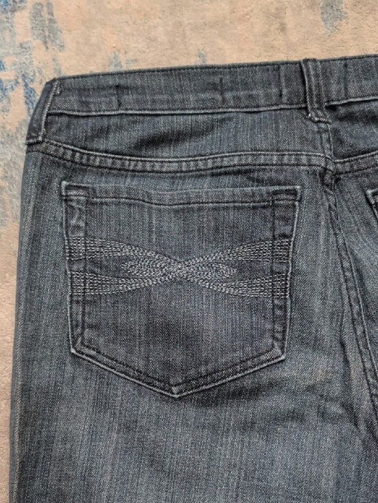 NYDJ Slim Straight Jeans in Medium Blue Wash Women's 12P US
