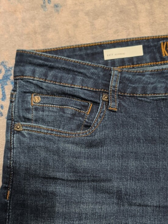 Kut from the Kloth Dark Indigo Boyfriend Jeans Women's 12 US