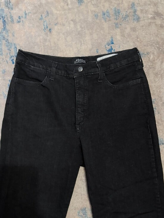 NYDJ High-Rise Black Flare Stretch Jeans Women's 12P US