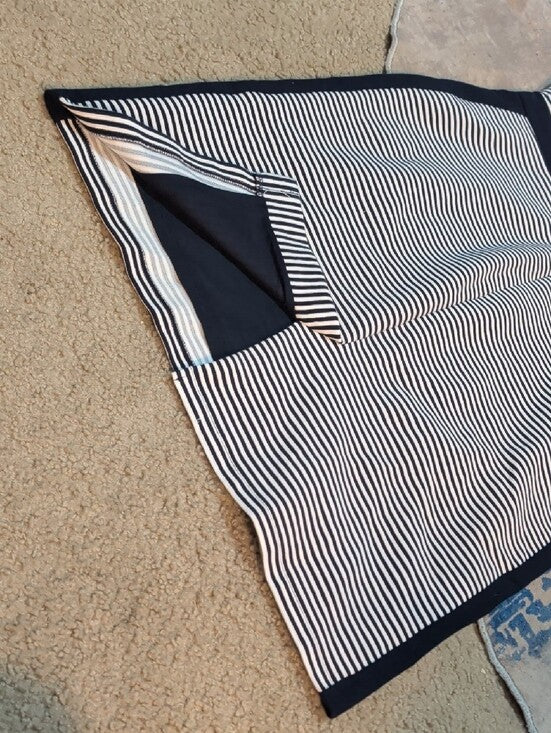 Ann Taylor Navy and White Striped Midi Sheath Dress Women's 12 US