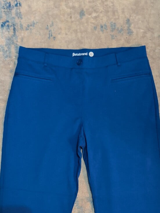 Betabrand Royal Blue Slim Cuffed Dress Pants Stretch Women's XL