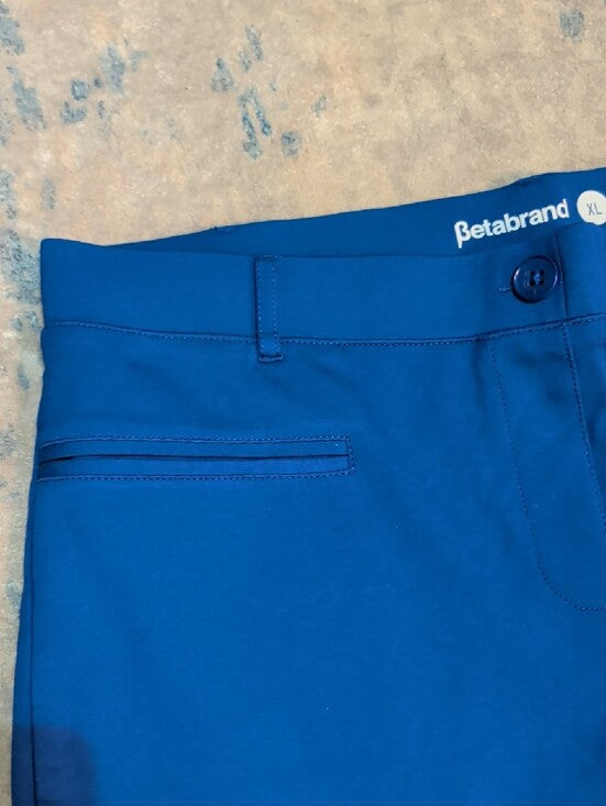 Betabrand Royal Blue Slim Cuffed Dress Pants Stretch Women's XL