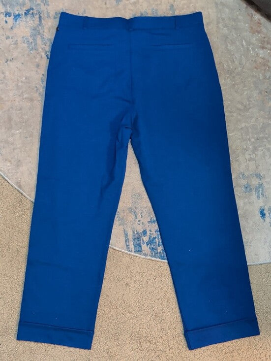 Betabrand Royal Blue Slim Cuffed Dress Pants Stretch Women's XL