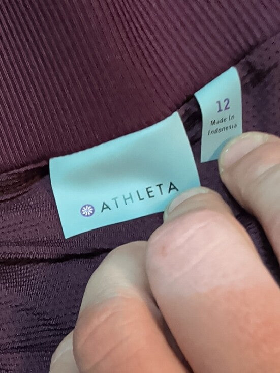 Athleta Plum Drawstring Active Mini Skort Skirt Women's 12 US New