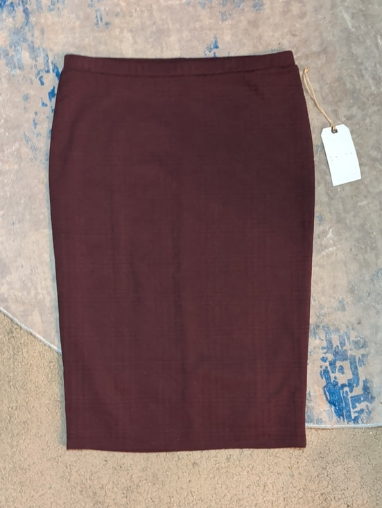 NWT Leith Burgundy Wine Pencil Skirt - Sleek Office Essential - Women's Large