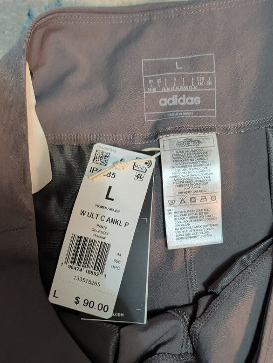 NWT adidas Cropped High-Rise Ankle Pants in Taupe Women's Large