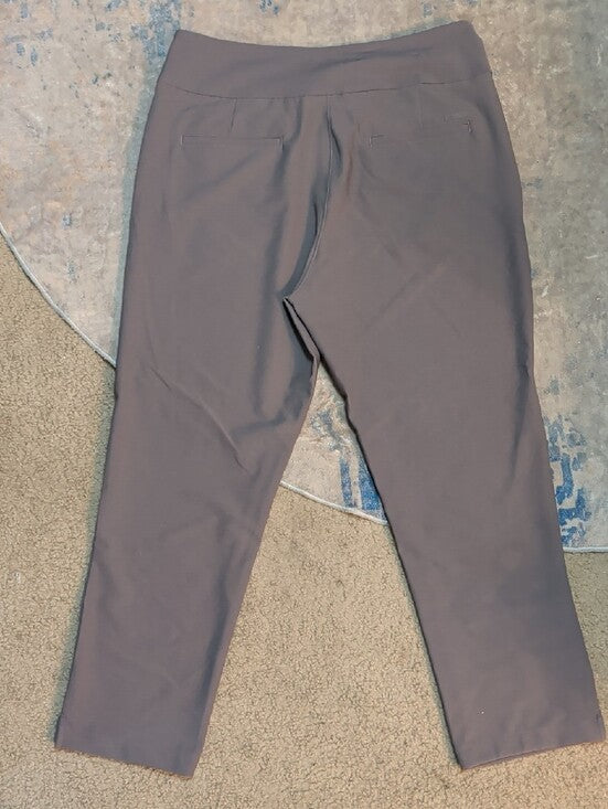 NWT adidas Cropped High-Rise Ankle Pants in Taupe Women's Large
