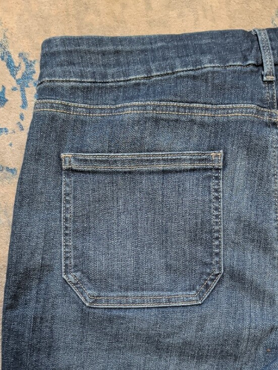 NYDJ Indigo Cropped Wide-Leg Jeans with Raw Hem Women's 14P US