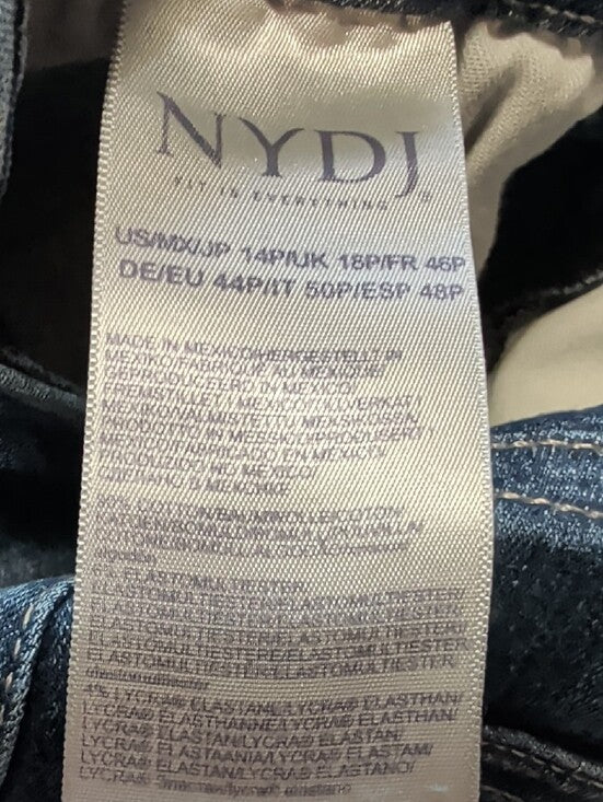 NYDJ Indigo Cropped Wide-Leg Jeans with Raw Hem Women's 14P US