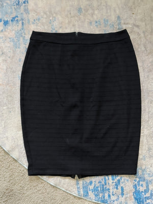Halogen Black Ribbed Pencil Skirt Women's 12P
