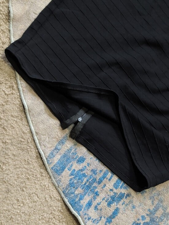 Halogen Black Ribbed Pencil Skirt Women's 12P