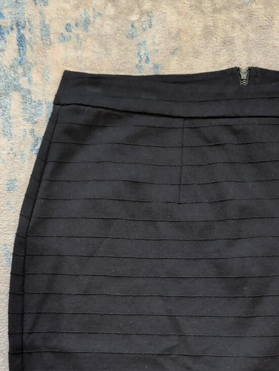 Halogen Black Ribbed Pencil Skirt Women's 12P