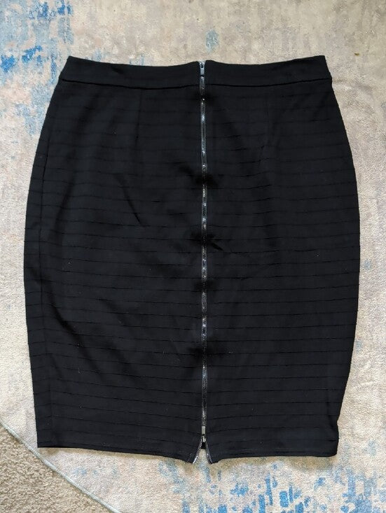 Halogen Black Ribbed Pencil Skirt Women's 12P