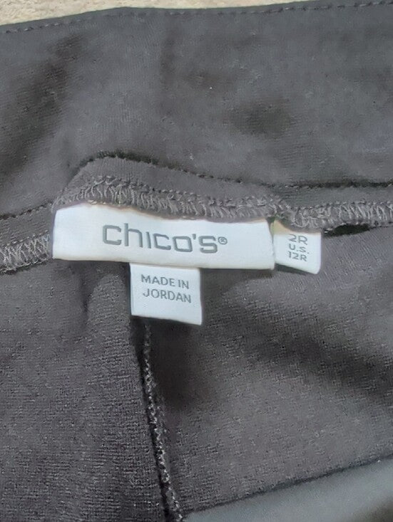 Chico's Black Stretch Skinny Ponte Pants Women's 12R US
