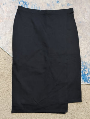 Betabrand Black Pencil Skirt with Subtle Asymmetric Hem Women's XL Petite