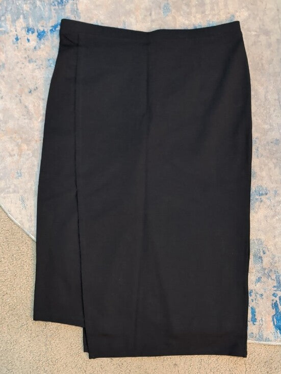 Betabrand Black Pencil Skirt with Subtle Asymmetric Hem Women's XL Petite