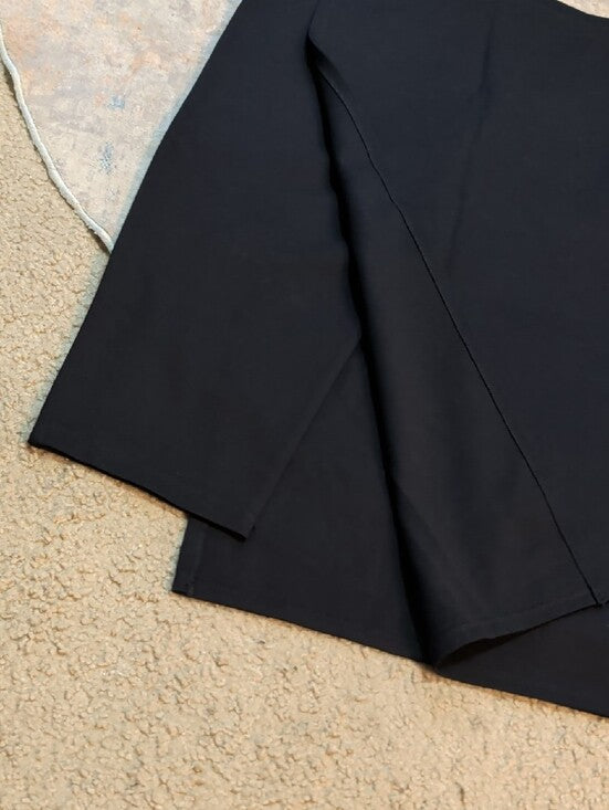 Betabrand Black Pencil Skirt with Subtle Asymmetric Hem Women's XL Petite
