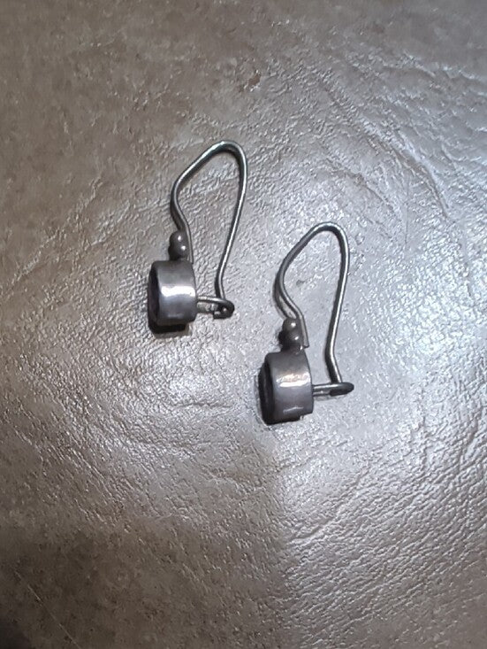 Vintage Sterling Silver Purple Amethyst Drop Earrings