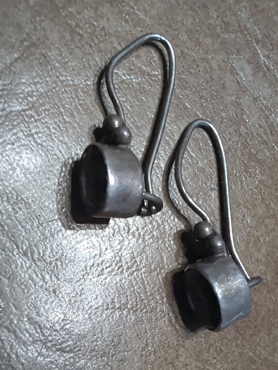 Vintage Sterling Silver Purple Amethyst Drop Earrings