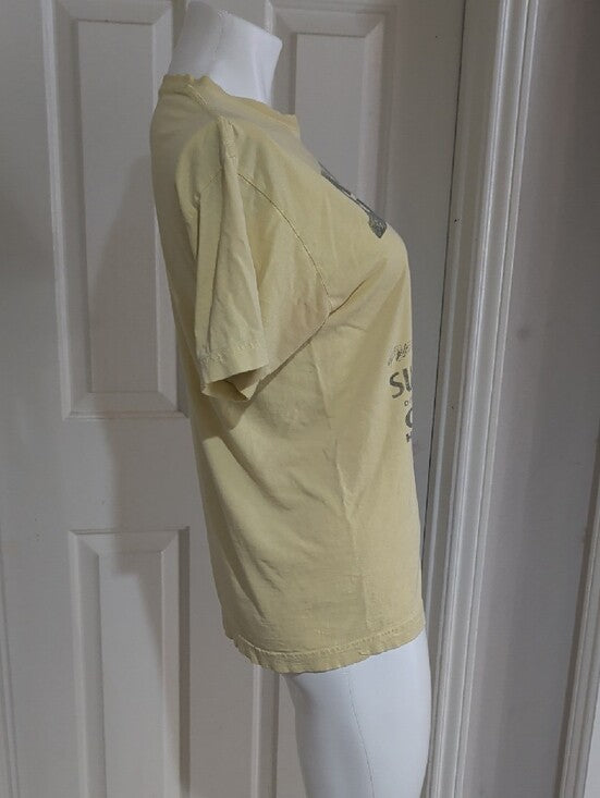 Retro ELVIS Pale Yellow Elvis Concert Graphic Tee Women's Medium