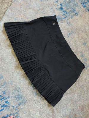 Cross Court Black Athletic Pleated-Hem Mini Skirt - Women's XL Activewear