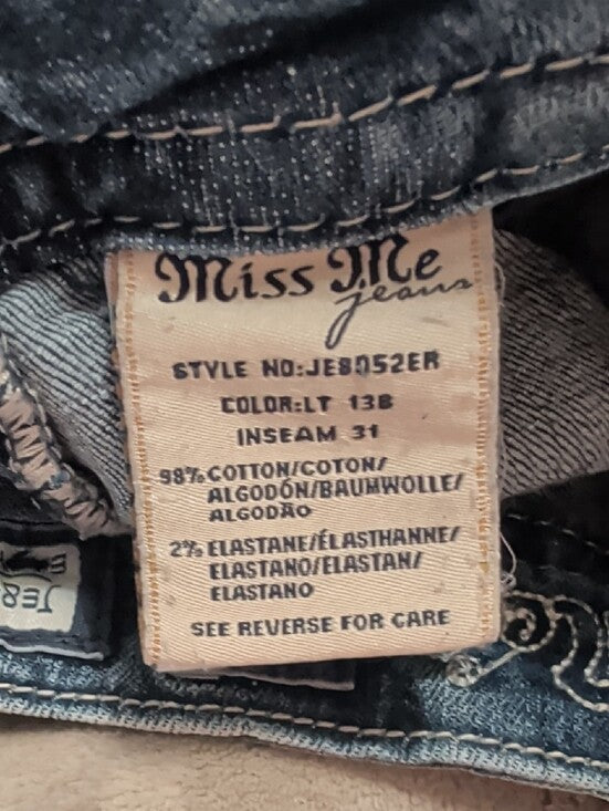 Miss Me Blue Frayed Hem Denim Cut-Off Shorts Women's 26