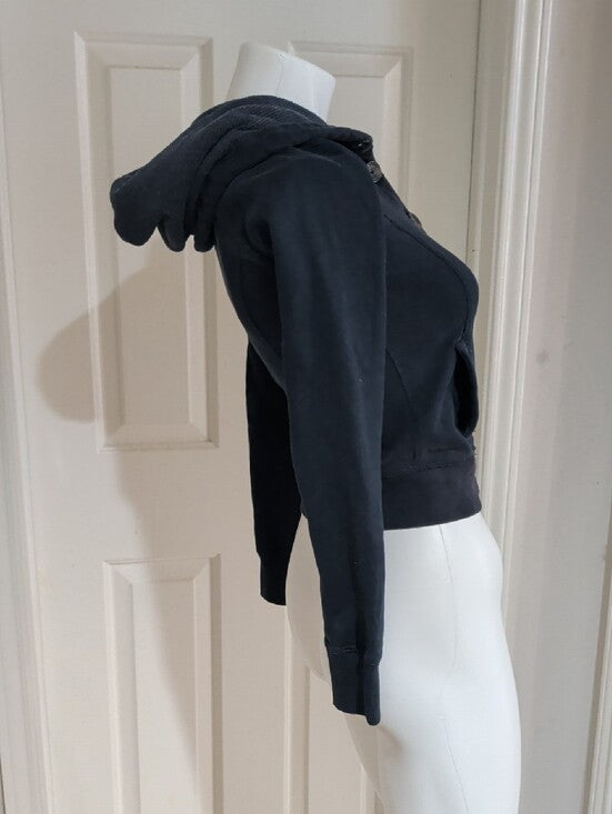 Abercrombie & Fitch Women's Navy Button-Up Hooded Bomber Jacket Women's XS