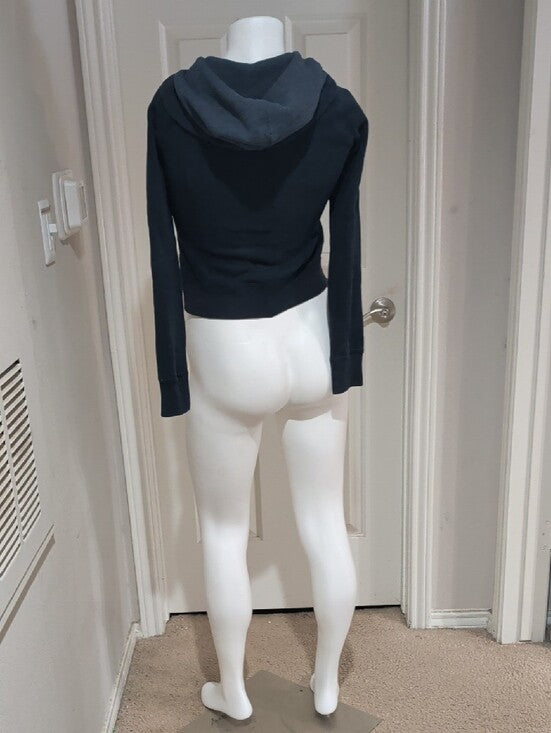 Abercrombie & Fitch Women's Navy Button-Up Hooded Bomber Jacket Women's XS